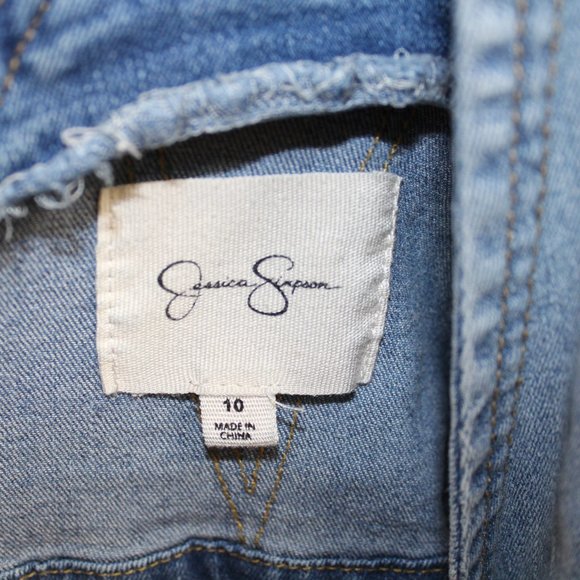 Girls Jessica Simpson Denim Shorts Overalls with Crochet Size 10 - Picture 10 of 10